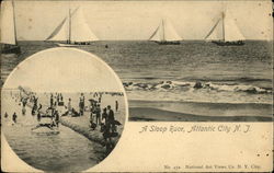 Sloop Race Atlantic City, NJ Postcard Postcard