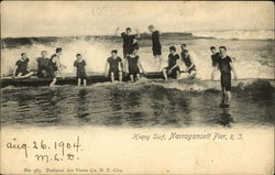 Heavy Surf, Narragansett Pier, R.I Postcard