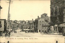 East Market St. looking West Akron, OH Postcard Postcard