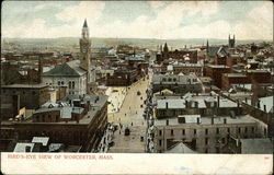 Bird's Eye View of Worcester Postcard
