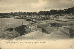 The Bathing Place and view of Pigeon Cove Postcard