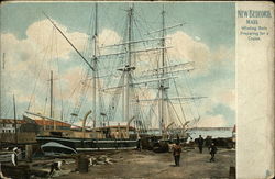 Whaling Bark preparing for a cruise New Bedford, MA Postcard Postcard