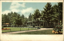 Cafe and Lawn, Whalom Park Lunenburg, MA Postcard Postcard