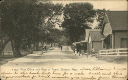 Post Office and View of Street Postcard