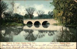 Chestnut St. Bridge, Newtown Upper Falls Newton, MA Postcard Postcard