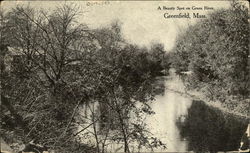 A Beauty Spot on Green River Greenfield, MA Postcard Postcard