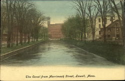 The Canal from Merrimack Street Lowell, MA Postcard Postcard
