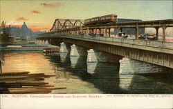 Charlestown Bridge and Elevated Railway Postcard