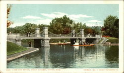 Lake And Bridge In The Public Gardens Postcard
