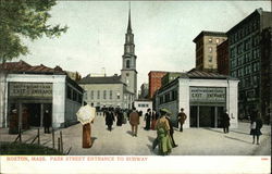 Park Street Entrance to Subway Postcard