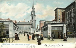 Park Street Entrance to Subway Postcard