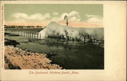 The Boulevard Winthrop Beach, MA Postcard Postcard