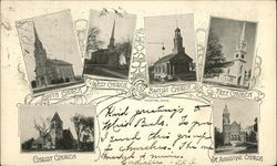Views of Andover Churches Massachusetts Postcard Postcard