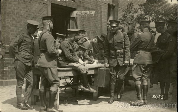 Soldiers Waiting at Table - Infirmary and Prophylactic Station