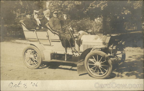 Two Couples In Chauffeur-Driven Convertible, October 4, 1906