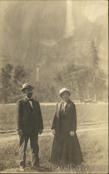 Couple's Portrait in Yosemite Valley and Falls Yosemite National Park California