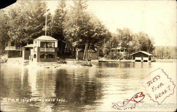 Burkehaven, Star Isle & Emerald Isle From Water, Star Island Sunapee New Hampshire