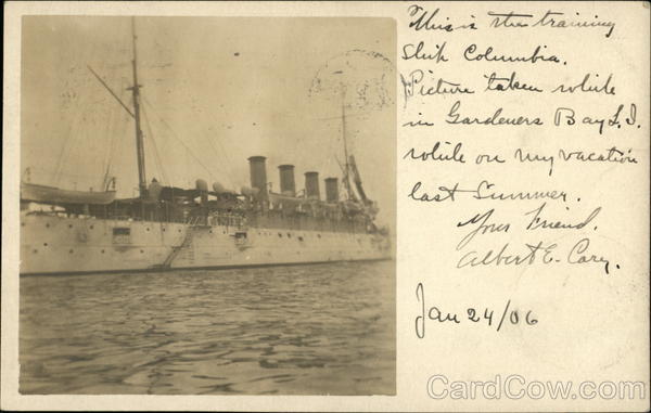 Training Ship Columbia Gardiners Bay New York Navy