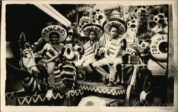 Portrait of Kids in Sombreros Tijuana Mexico