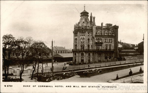 Duke of Cornwall Hotel and Mill Bay Station Plymouth England
