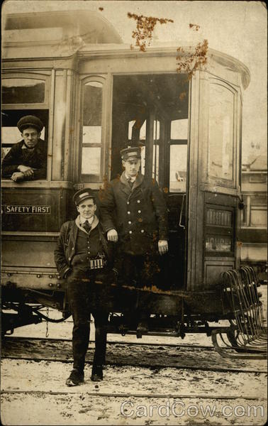 Workers on Cable Car Binghamton New York Trolleys & Streetcars
