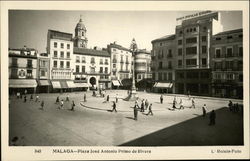 Plaza Jose Antonio Primo de Rivera Malaga, Spain Postcard Postcard