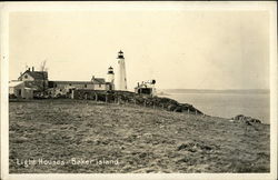 Light Houses, Baker Island Postcard
