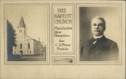 Free Baptist Church, Rev. C.S. Frost, Pastor Postcard