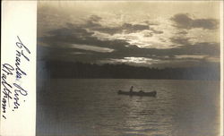 Beautiful sunset on Charles River Postcard