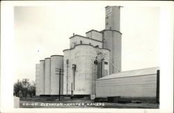 Co-op Elevator Harper, KS Postcard Postcard