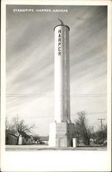 Standpipe Harper, KS Postcard Postcard