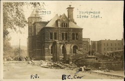 1913, Ruined buildings Binghamton, NY Disasters Postcard Postcard
