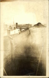 View of Building After Fire Postcard