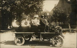 Families in Touring Car Postcard