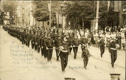 Binghamton Firemen in Parade Postcard