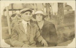 A Park Bench, State Hospital Grounds Postcard