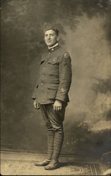 WWI Soldier, Harry Garth, Day of Discharge Postcard