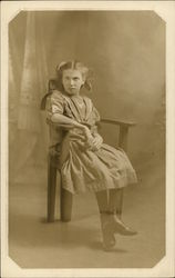 Portrait of Girl in Chair Binghamton, NY Children Postcard Postcard