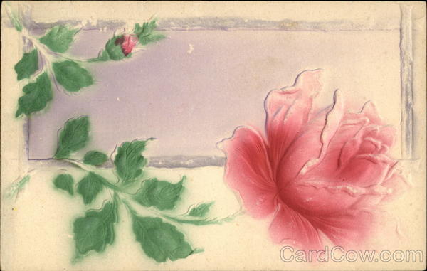 Embossed Single Red Rose on Stem Flowers