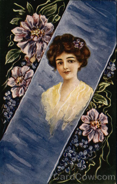 Portrait of Woman in Yellow Woven Silk