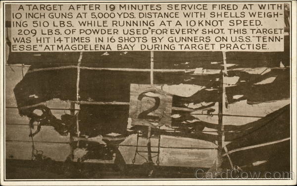 A target fired on USS Tennessee Navy