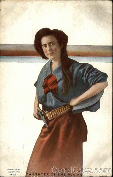 Daughter of the Plains - Cowgirl with Gun Drawn Cowboy Western