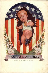 Easter Greeting With Children Postcard Postcard