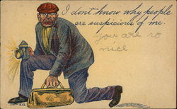 I Don't Know Why People are Suspicious of Me Crooks Postcard Postcard