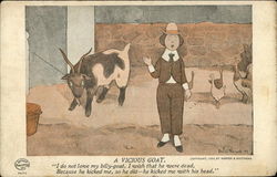 A Vicious Goat Goats Postcard Postcard