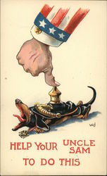 Help your Uncle Sam to do This World War I Postcard Postcard