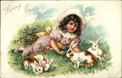 Loving Easter Wishes With Children Postcard Postcard