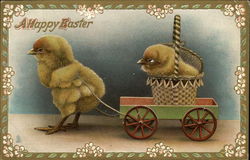 A Happy Easter With Chicks Postcard Postcard