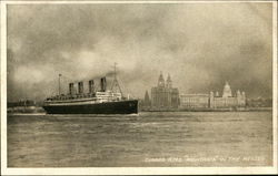 Cunard R.M.S. Aquitania in the Mersey Postcard