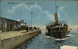 Gibraltar, Algeciras Steamer and Pier Postcard